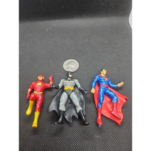DC Super Hero Toys Figurines Lot of 3 Batman, Superman, Flash - Picture 1 of 8